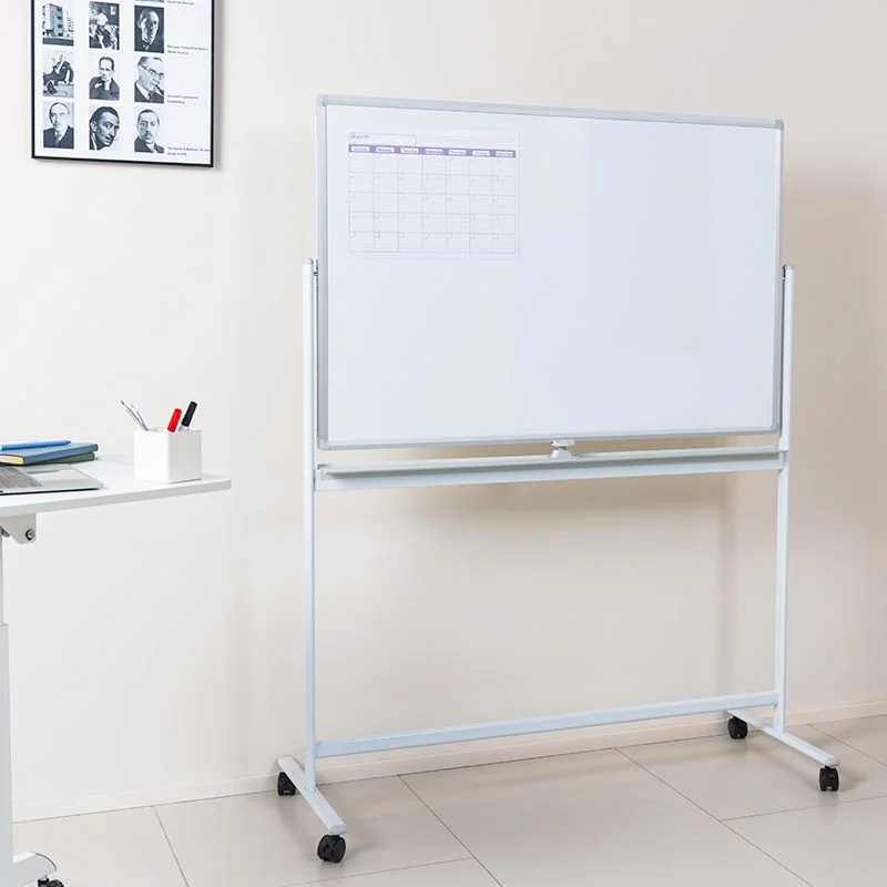 Whiteboard 2-seitig beschreibbar 120x80 cm auf Rollen Aluminiumrahmen - TDI-EO0064