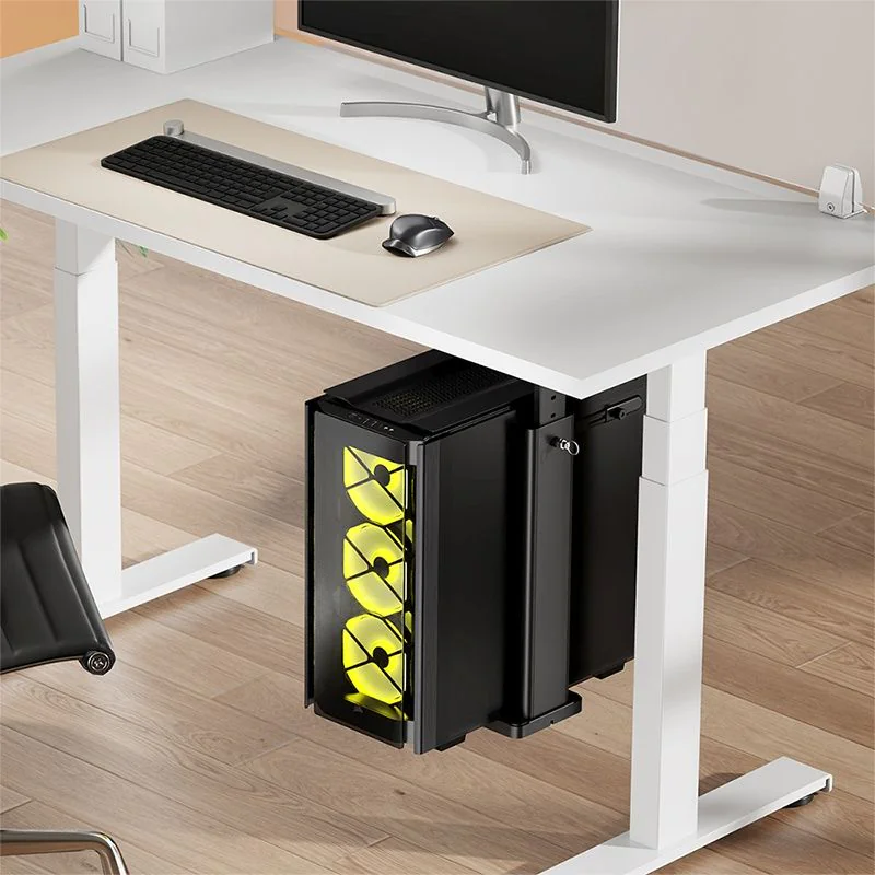 PC-Tower-Halterung bis 20 kg H/B/T einstellbar Untertisch-/Wandmontage Schwarz - TDI-EO0073