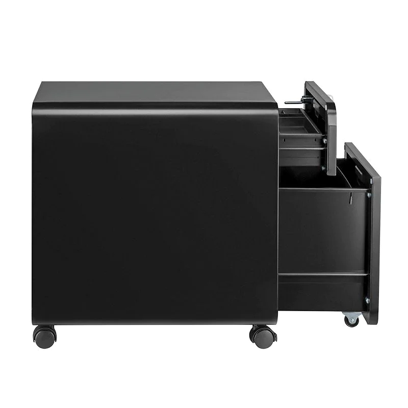 Mobiler Aktenschrank auf Rollen 2 Fächer abschließbar bis 15 kg Schwarz von LogiLink - Produktbild 3 von 10