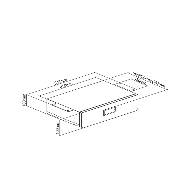 Unterbau-Schreibtischschublade bis 5 kg Untertischmontage Schwarz von LogiLink - Produktbild 8 von 10