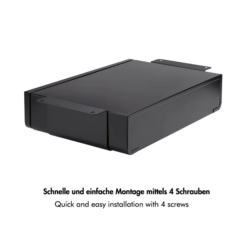 Unterbau-Schreibtischschublade bis 5 kg Untertischmontage Schwarz von LogiLink - Produktbild 4 von 10