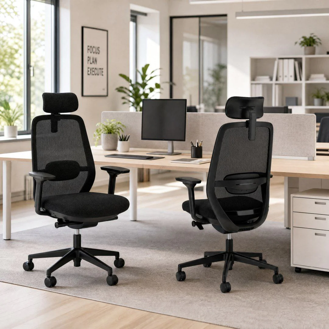 Bürostuhl Elovie mit Kopfstütze - F-NST-ELOVIE-SWIVEL-CHAIR-MESH-HRT