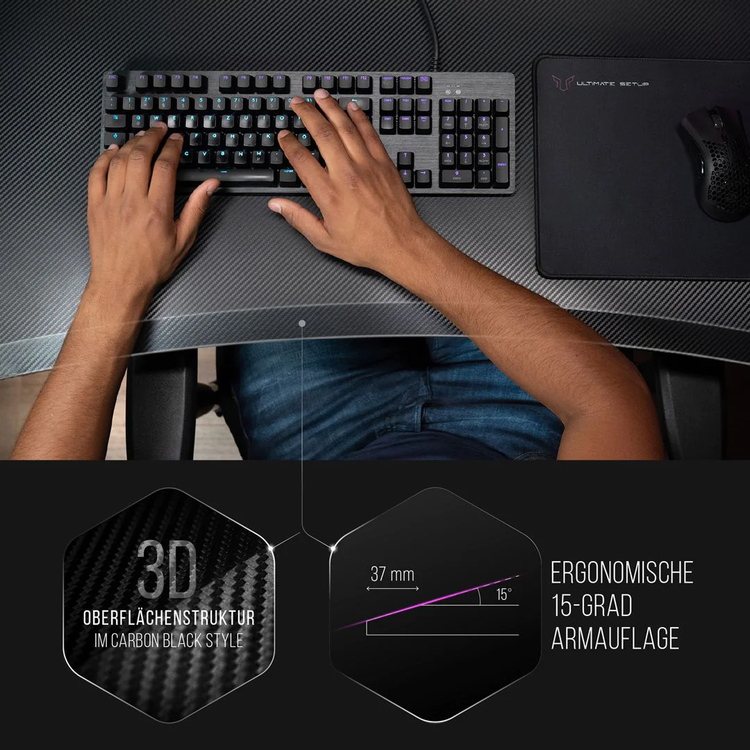 Höhenverstellbarer Gaming Schreibtisch von Ultimate Setup - Produktbild 13 von 16