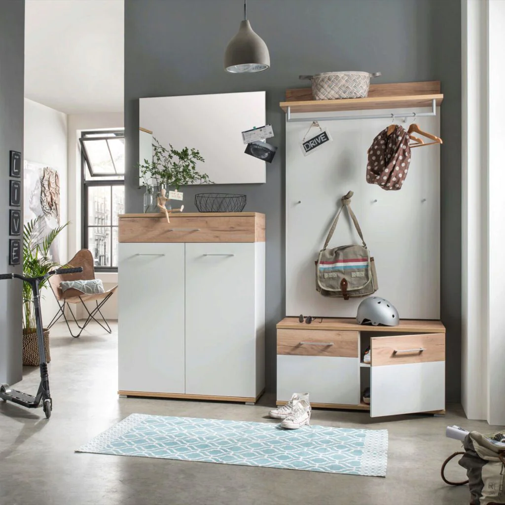 Garderobenschrank 3772 Topix - Weiß/Navarra-Eiche von BME home - Produktbild 2 von 4