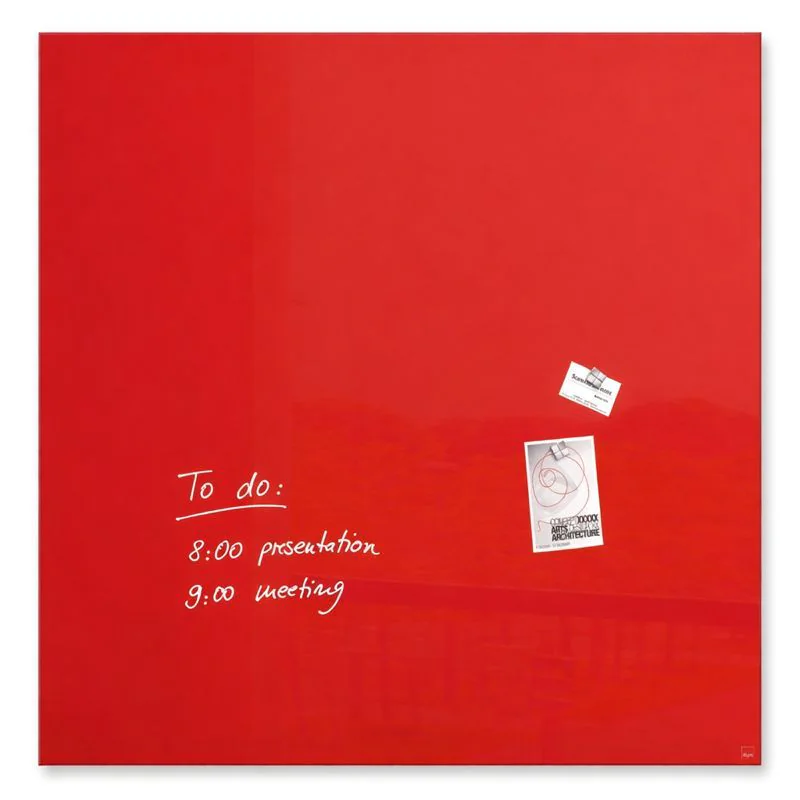 Glas-Whiteboard Artverum 100 x 100 x 1,8 cm - Rot von Sigel - Produktbild 1 von 4