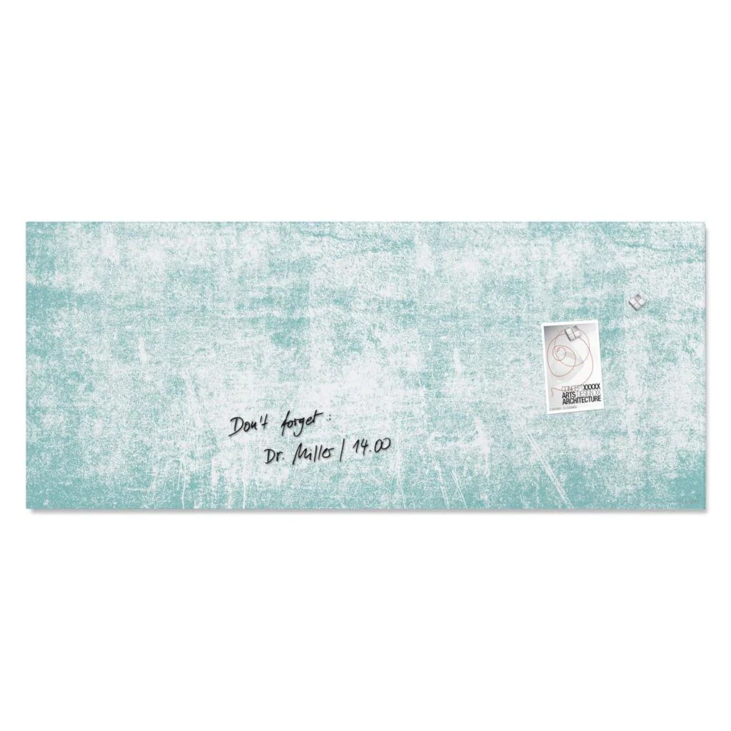 Glas-Magnettafel Artverum 130 x 55 x 1,8 cm - Turquoise Wall matt - SIG-GL297