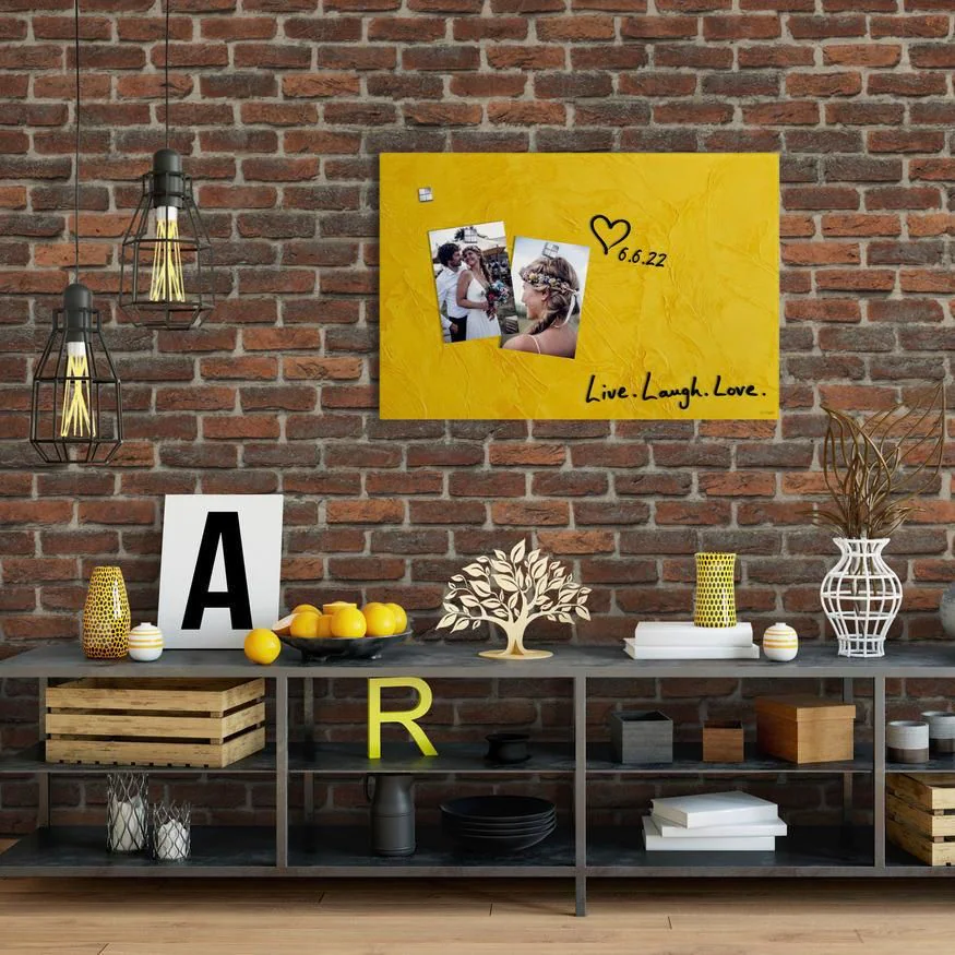 Glas-Magnettafel Artverum - Yellow Structure matt von Sigel - Produktbild 4 von 6