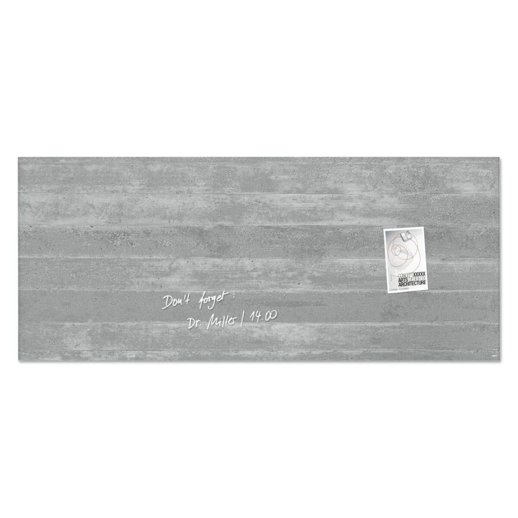 Glas-Magnettafel Artverum 130 x 55 x 1,8 cm - Sichtbeton von Sigel - Produktbild 4 von 4
