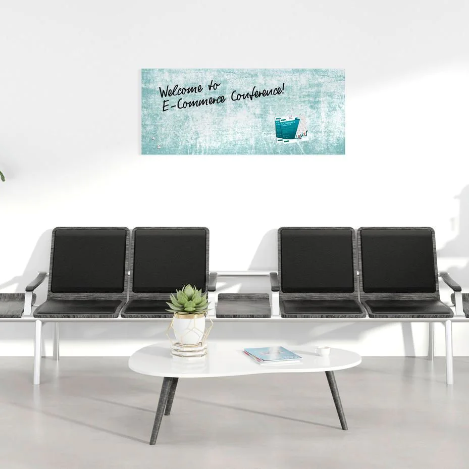 Glas-Magnettafel Artverum 130 x 55 x 1,8 cm - Turquoise Wall matt von Sigel - Produktbild 4 von 6