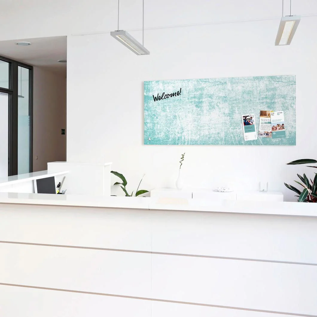 Glas-Magnettafel Artverum 130 x 55 x 1,8 cm - Turquoise Wall matt von Sigel - Produktbild 2 von 6