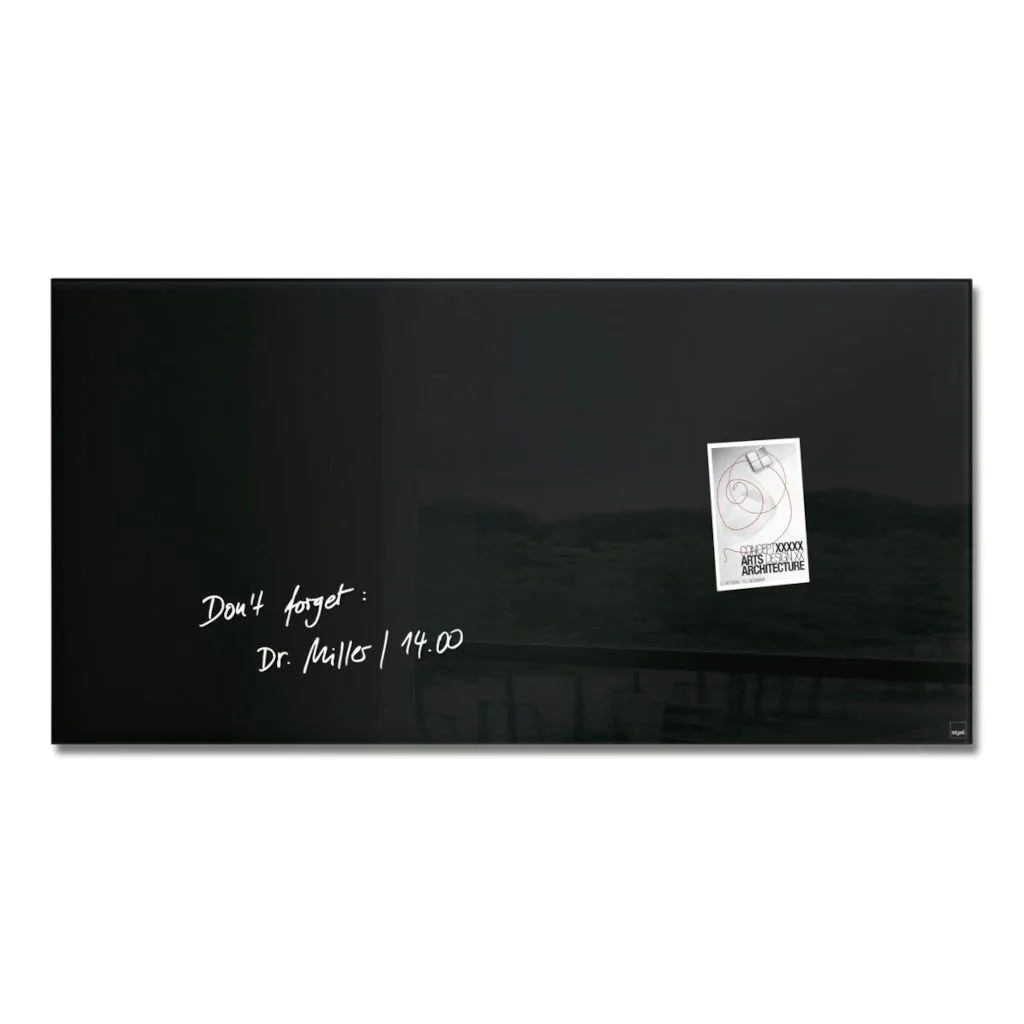 Glas-Magnettafel Artverum 91 x 46 x 1,5 cm - Schwarz von Sigel - Produktbild 7 von 8