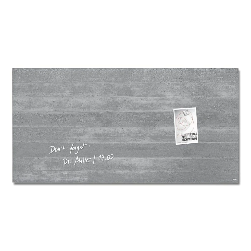 Glas-Magnettafel Artverum 91 x 46 x 1,5 cm - Sichtbeton von Sigel - Produktbild 5 von 7
