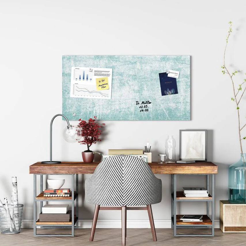 Glas-Magnettafel Artverum 91 x 46 x 1,5 cm - Turquoise Wall matt - SIG-GL287