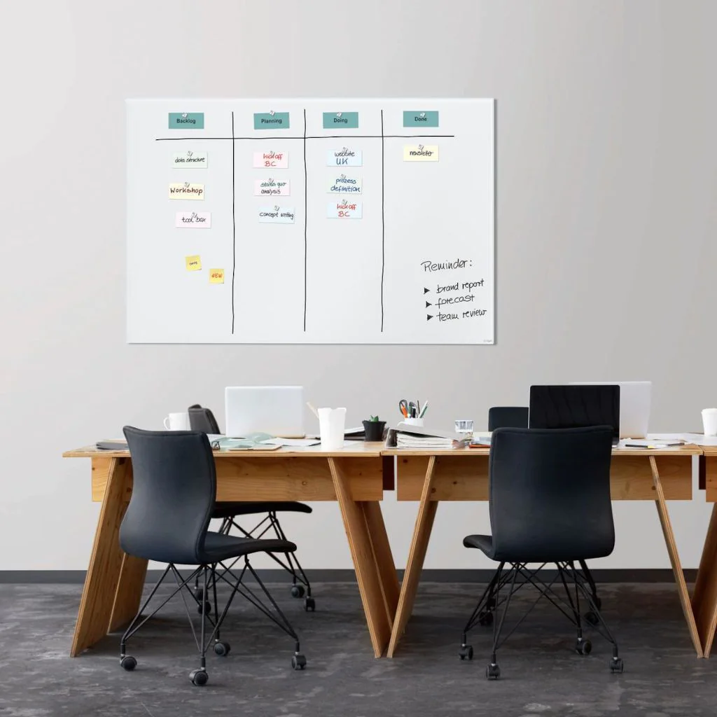Glas-Whiteboard Artverum 150 x 100 x 1,8 cm - Super-Weiß matt von Sigel - Produktbild 3 von 7