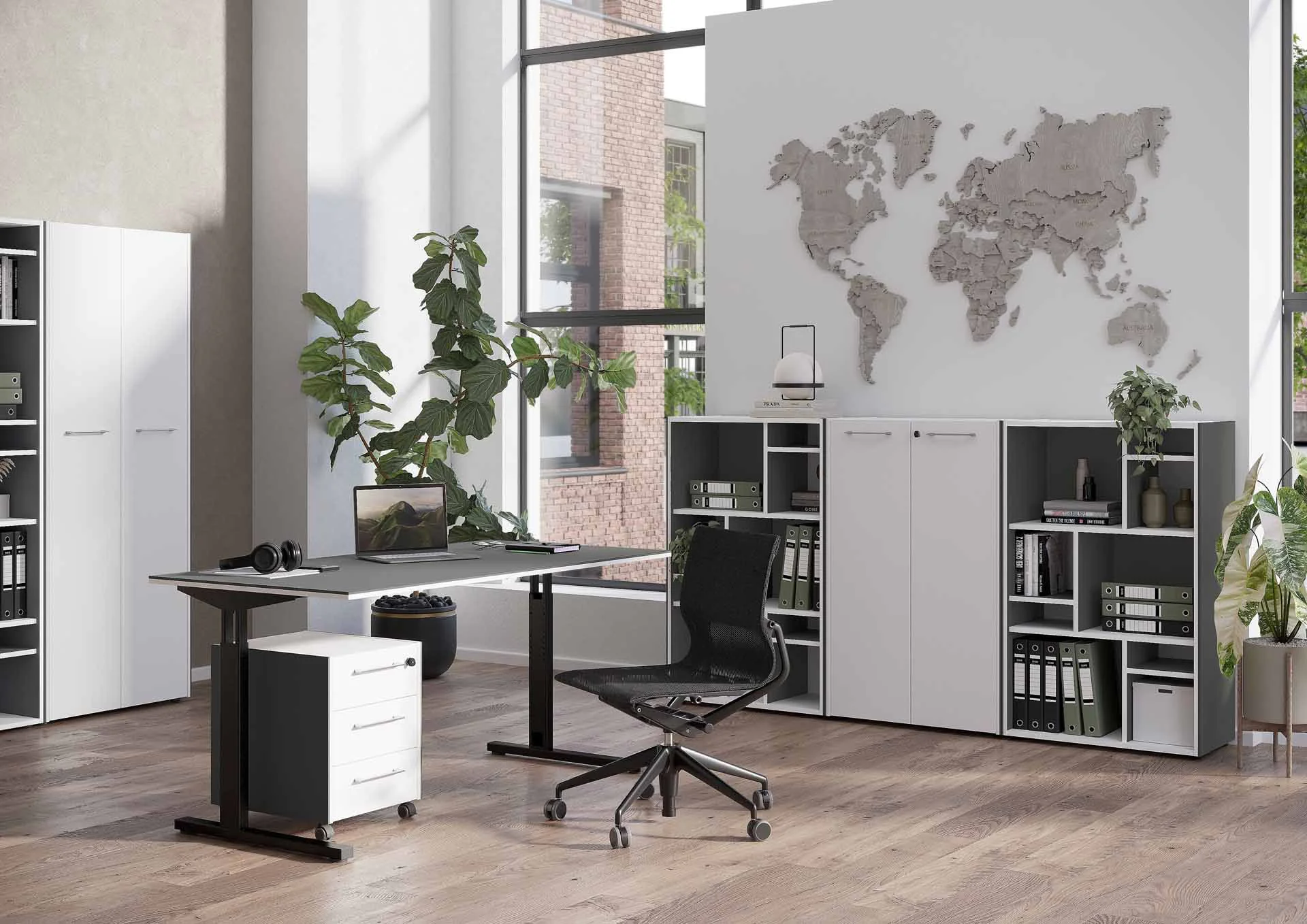 Rollcontainer 4257 Pasadena - Graphit/Weiß von BME home - Produktbild 2 von 5