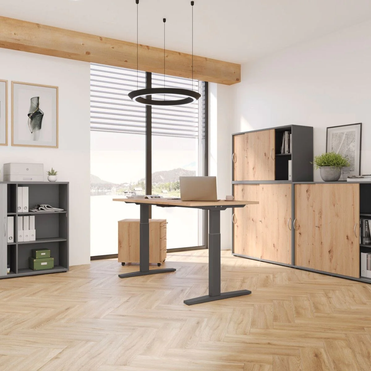 Höhenverstellbarer Schreibtisch XMKA von Hammerbacher - Produktbild 4 von 22