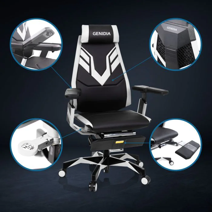 High End Gamingstuhl GENIDIA ELITE PRO schwarz/weiß von HJH - Produktbild 3 von 6