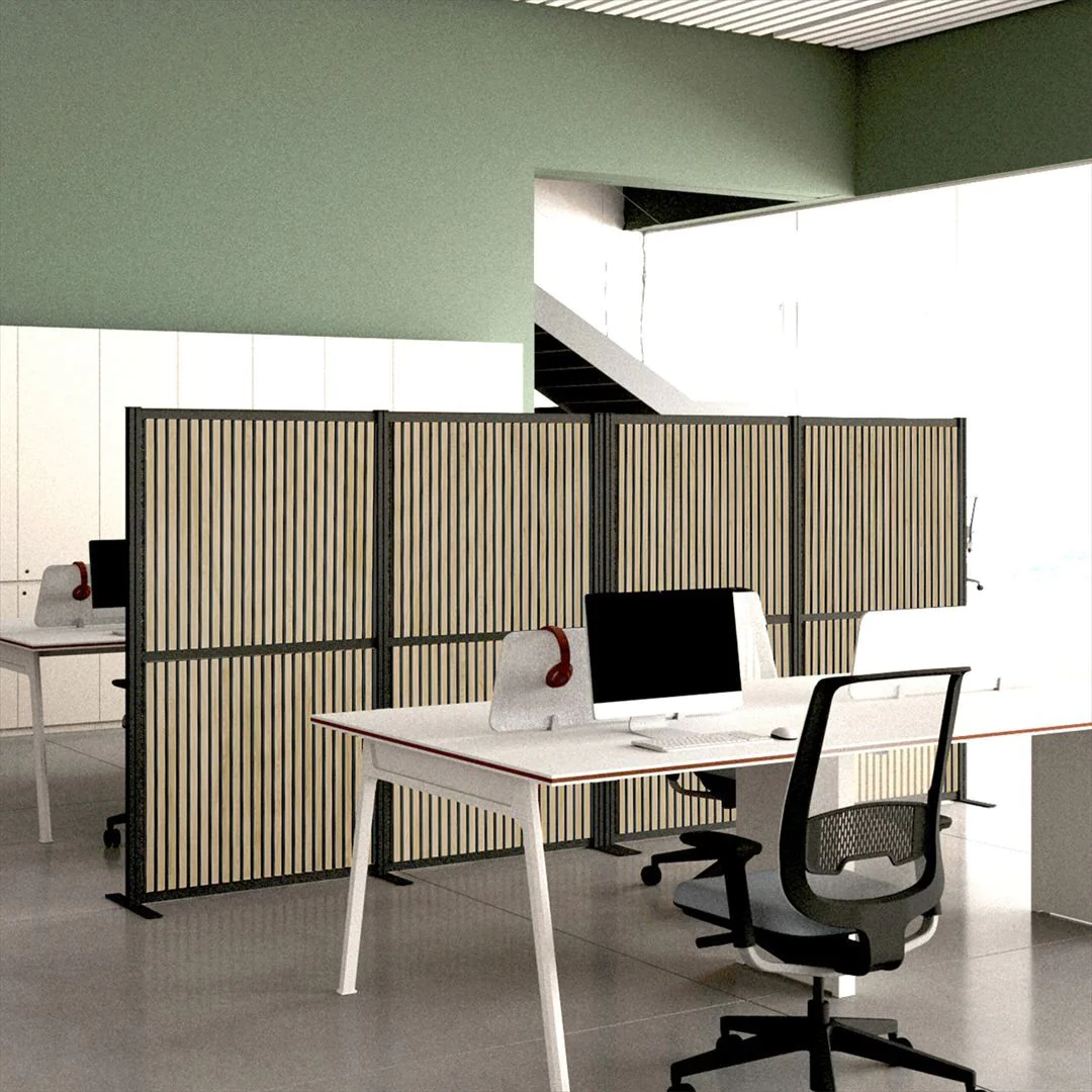 Akustik Trennwand Stellwand FLEXMIUT MODUL 167x192 PET braun schwarz - HJH-892019