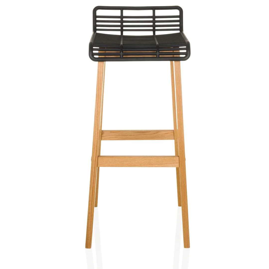 Barhocker Tresenhocker LONSO W Eiche Kunststoff schwarz - HJH-729462
