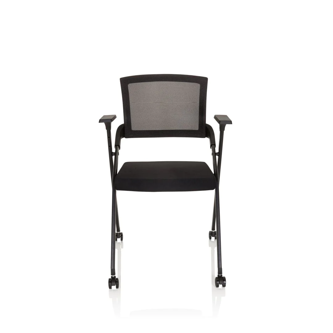 Besucherstuhl Klappstuhl PRIORITY II Netzstoff Stoff schwarz - HJH-660946