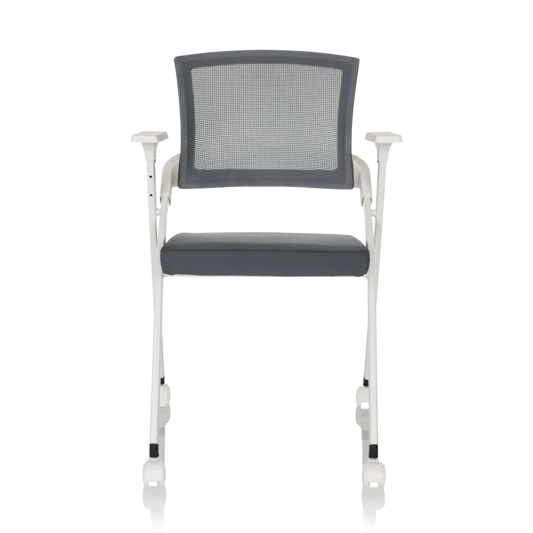 Besucherstuhl Klappstuhl PRIORITY II W Netzstoff Stoff grau - HJH-719245