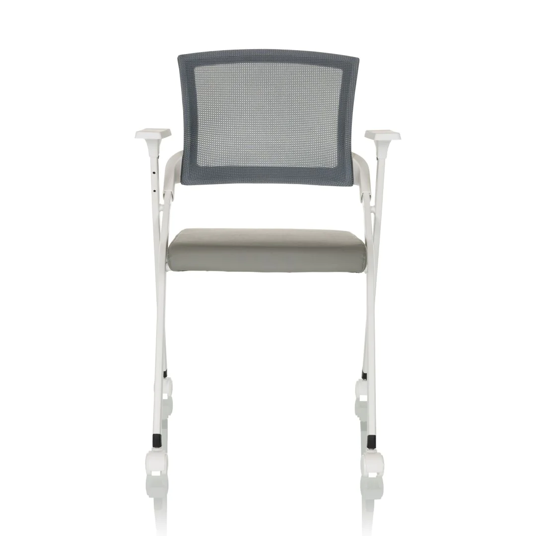 Besucherstuhl Klappstuhl PRIORITY II W Netzstoff PU grau - HJH-719244