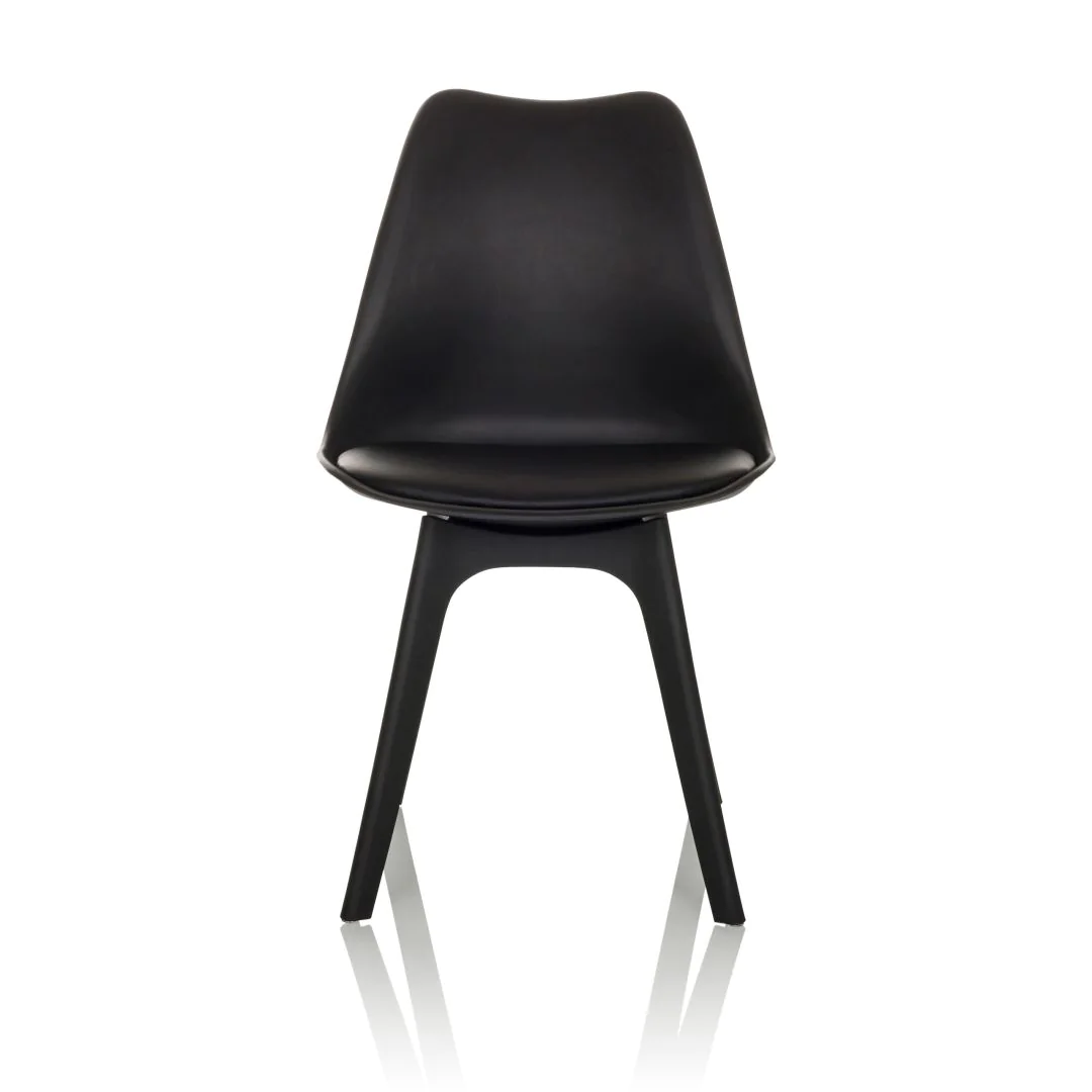 Besucherstuhl Schalenstuhl SCANDI P Kunststoff schwarz 4er Pack - HJH-830116