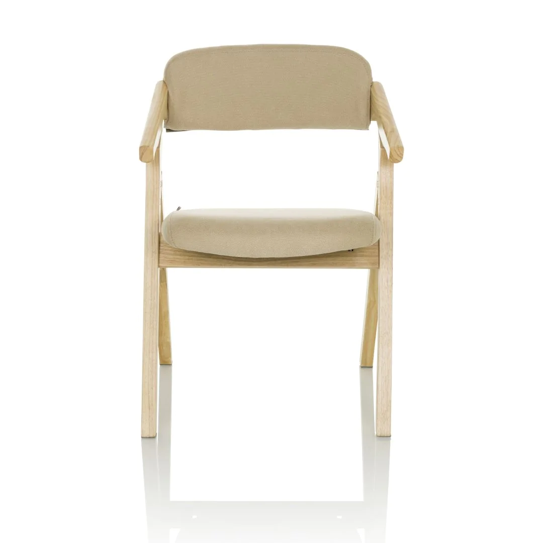 Besucherstuhl Klappstuhl SCANDIO Holzrahmen Stoff beige - HJH-729443