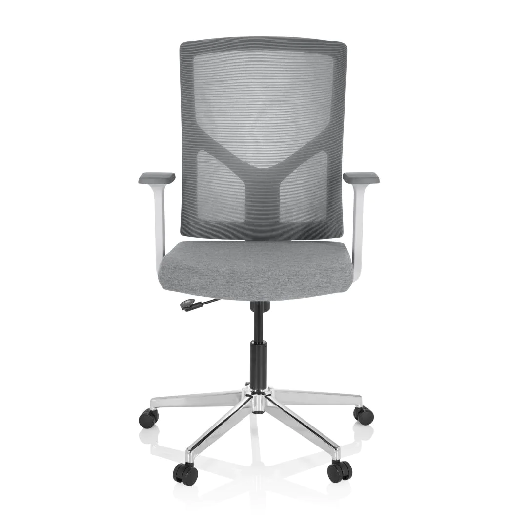 Bürostuhl Drehstuhl BRETON BASE W Stoff Netzstoff grau - HJH-751001