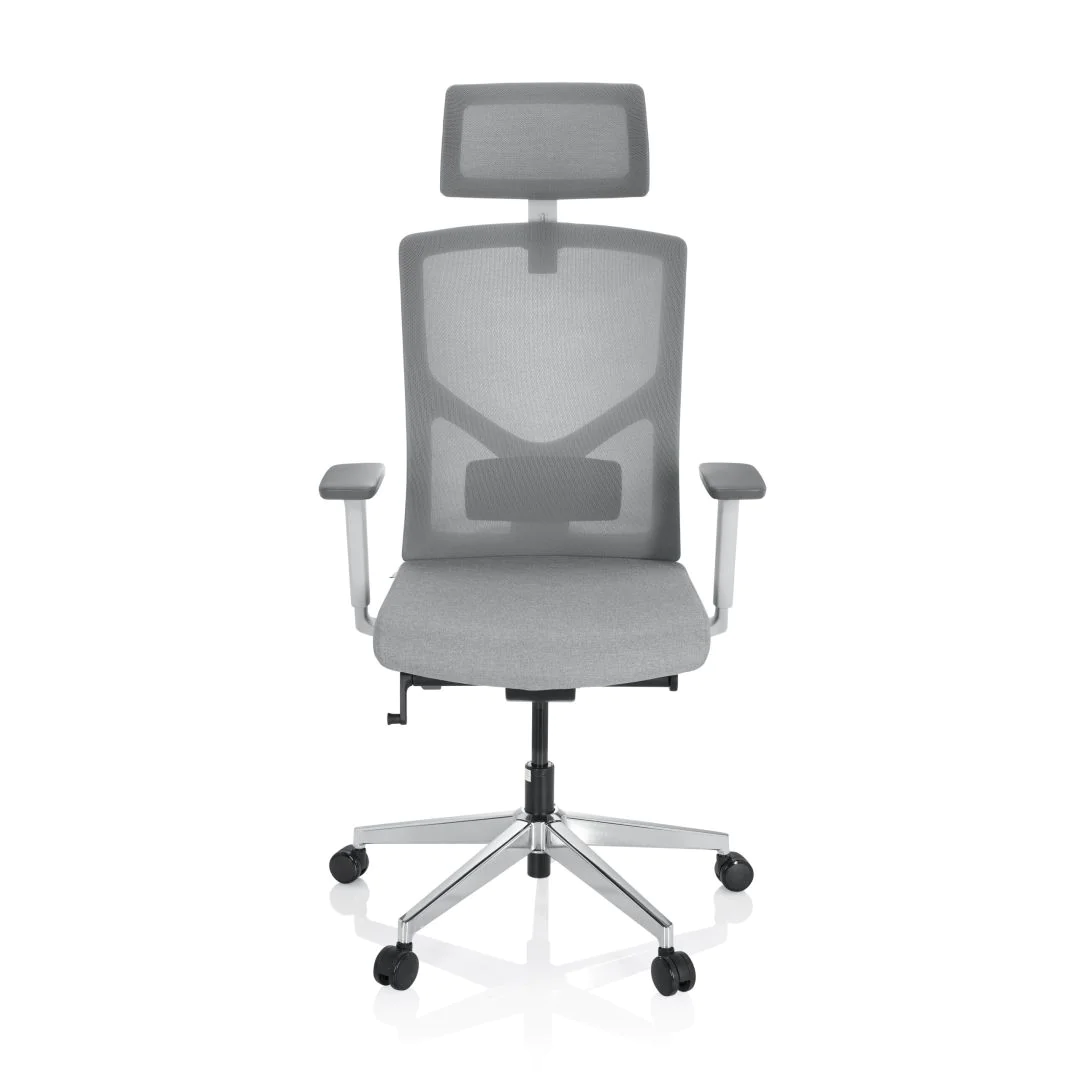 Bürostuhl Drehstuhl BRETON PRO W Stoff Netzstoff grau - HJH-751000