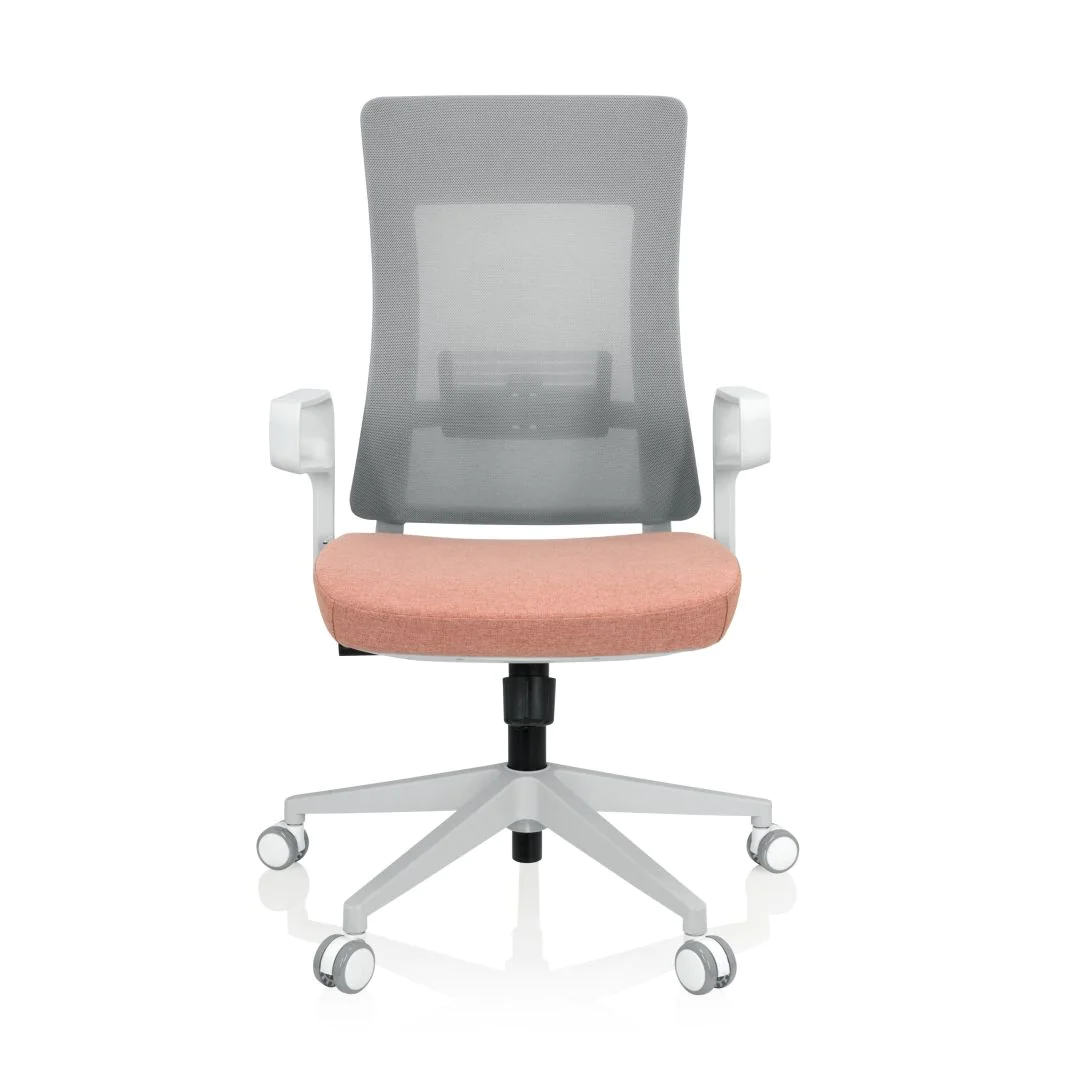 Bürostuhl Drehstuhl COMFIO WM Netzstoff Stoff grau rosa - HJH-810036