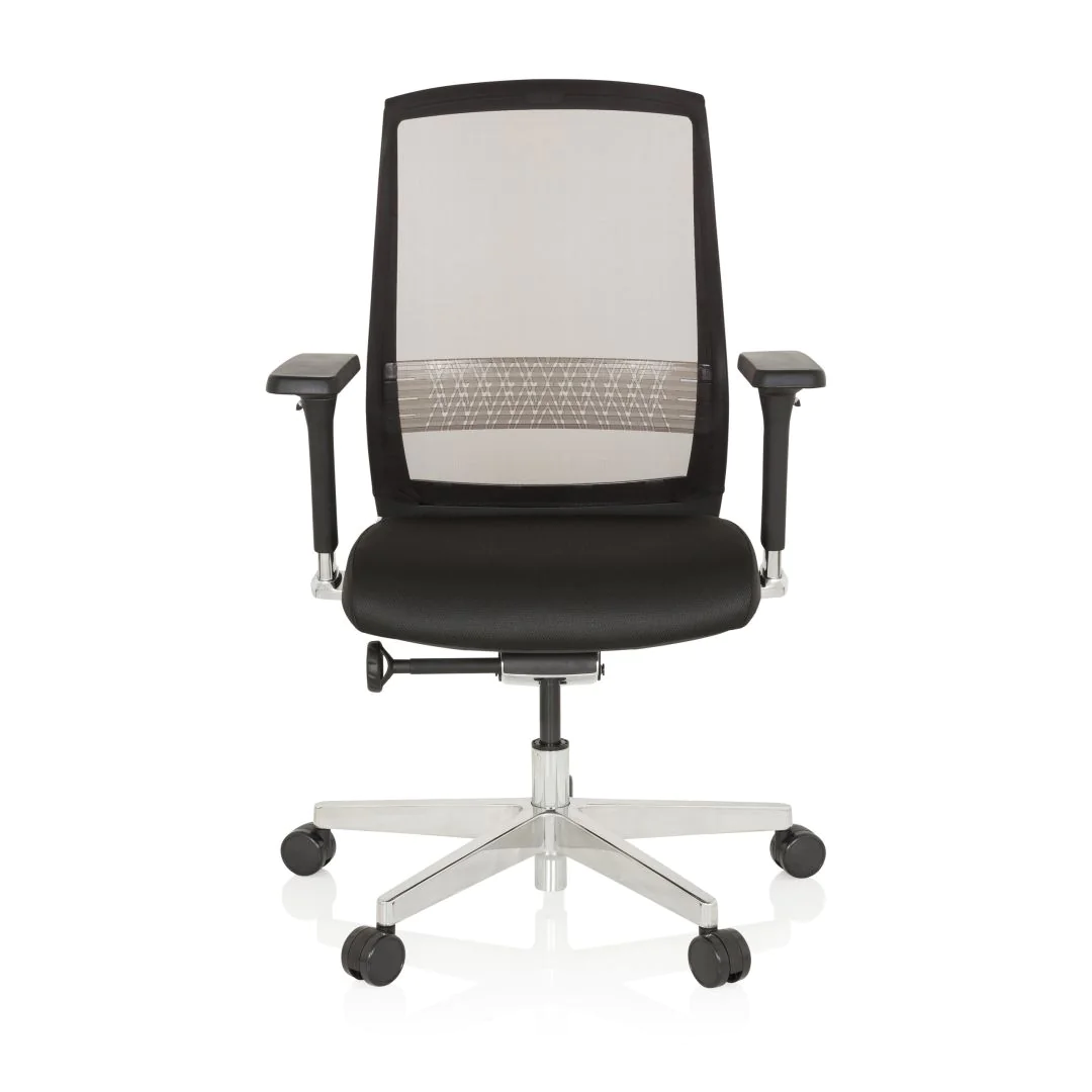 Bürostuhl Drehstuhl FOUNTAINE Netzstoff transparent Sitz Stoff schwarz - HJH-657658