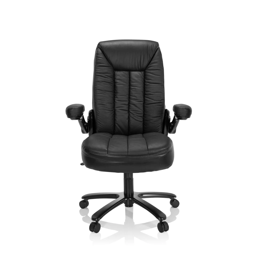 Schwerlaststuhl Bürostuhl INSTRUCTOR III XXL Leder schwarz - HJH-691021