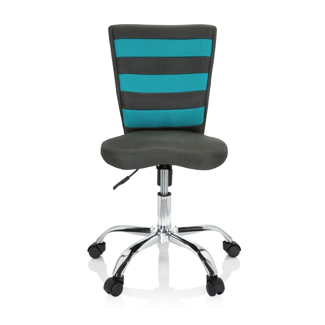 Kinderschreibtischstuhl Kinderstuhl KIDDY COMFORT I Netzstoff grau türkis - HJH-661008