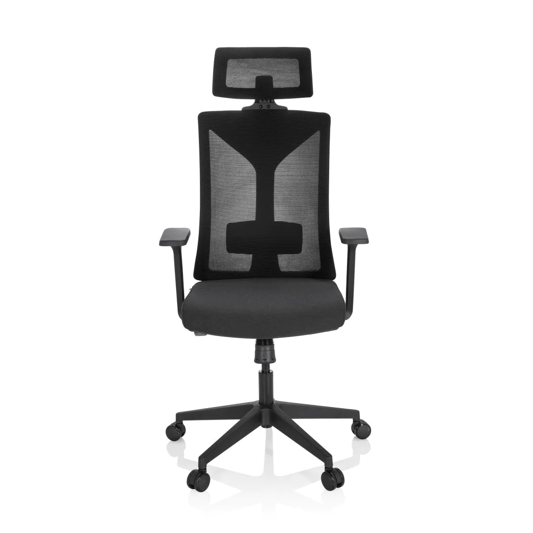 Bürostuhl Drehstuhl KODIAK Stoff Netzstoff schwarz - HJH-751007