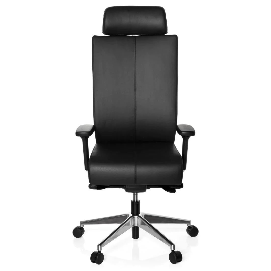 Bürostuhl Drehstuhl PRO-TEC XXL Leder schwarz - HJH-608600