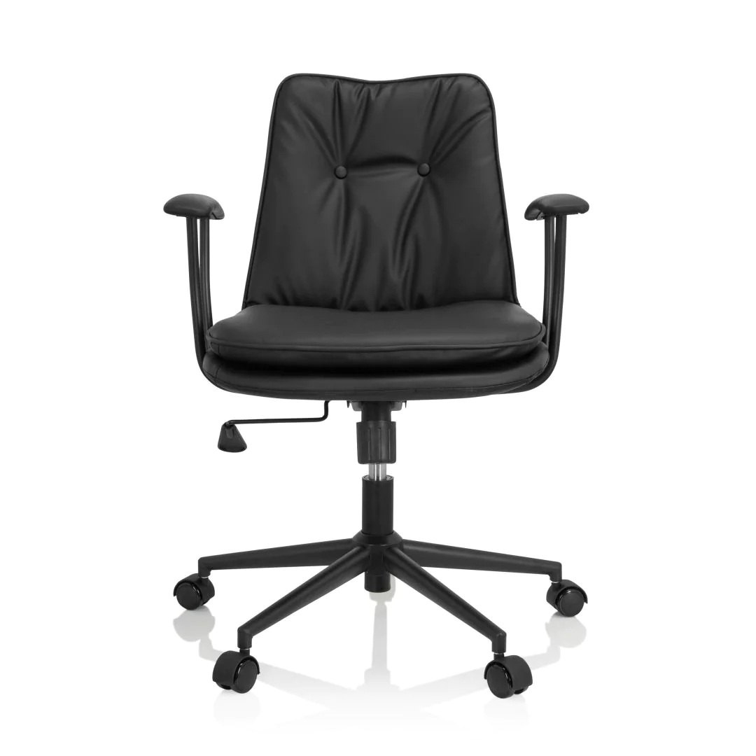 Bürostuhl Drehstuhl SMALLO Kunstleder schwarz - HJH-719222