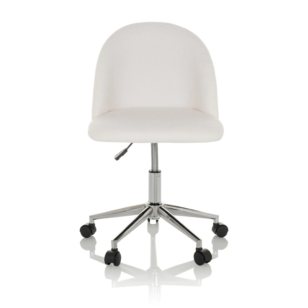 Bürostuhl Drehstuhl SOLAO TED Bouclé weiß - HJH-645067