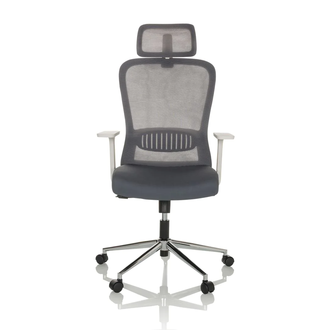 Bürostuhl Chefsessel BELAIA W Netzstoff Stoff grau - HJH-729445