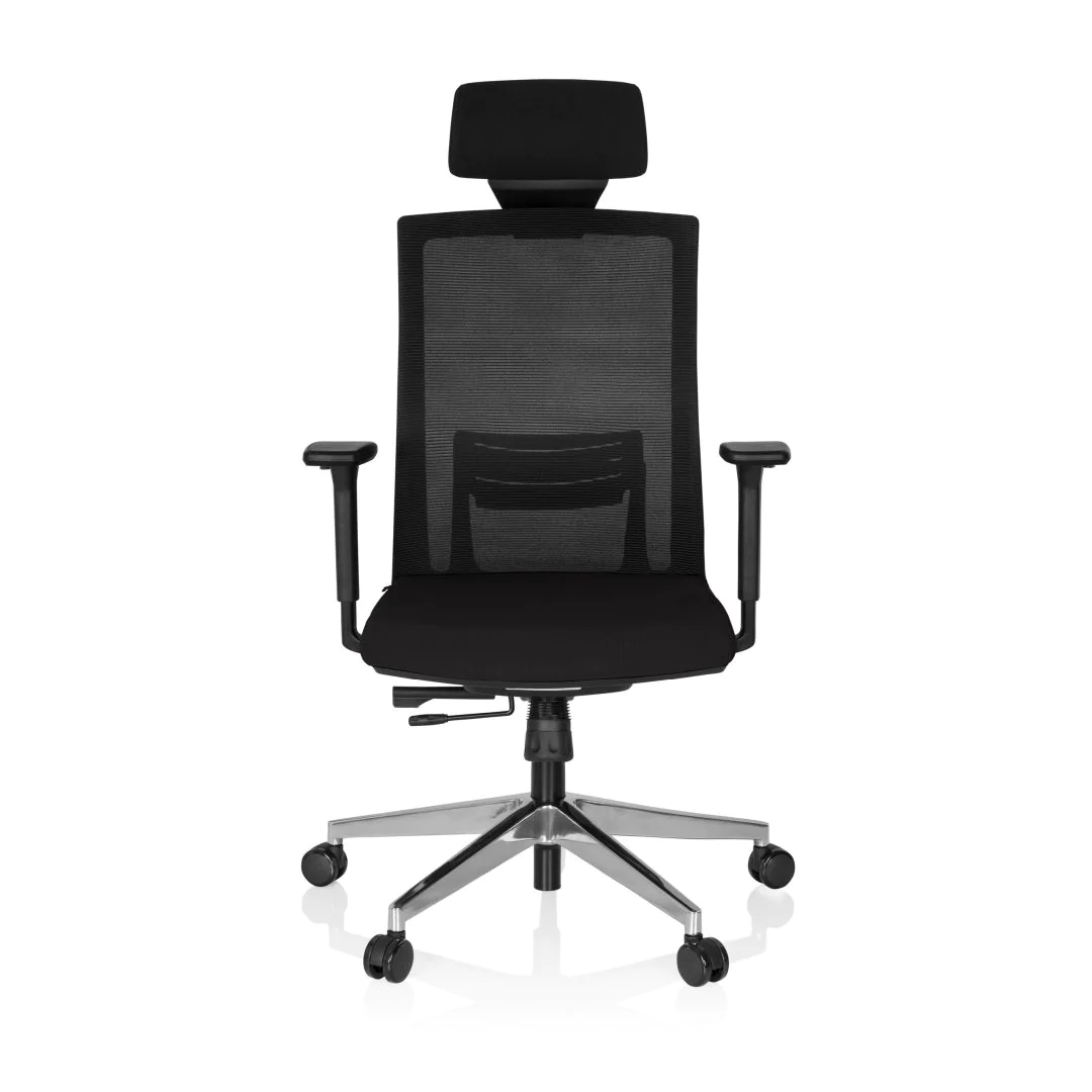 Bürostuhl Chefsessel CAPTIVA Sitz Stoff Rücken Netz schwarz schwarz - HJH-732101