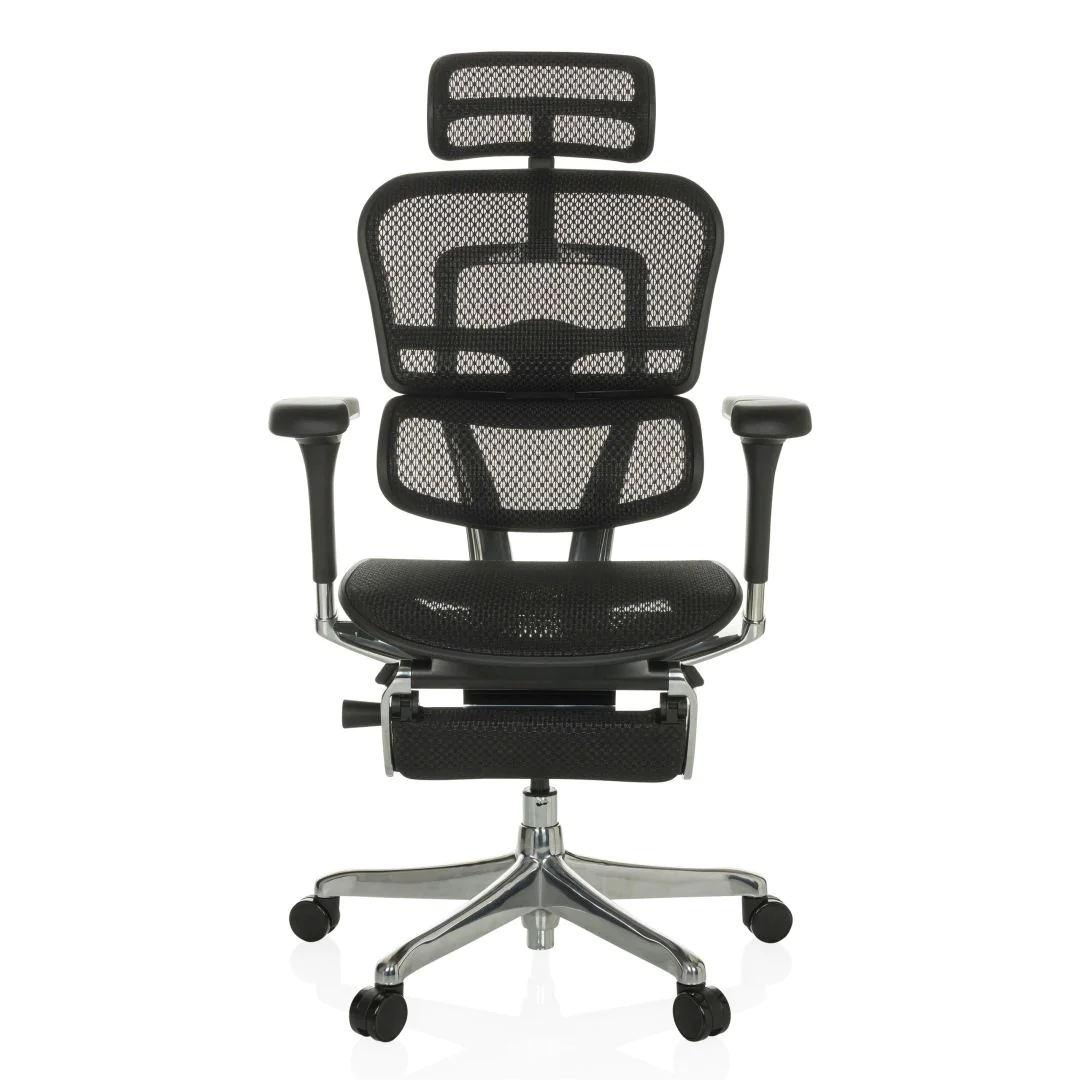 Bürostuhl Chefsessel ERGOHUMAN PLUS LEGPRO GEN2 mit Beinablage Netz schwarz - HJH-652298