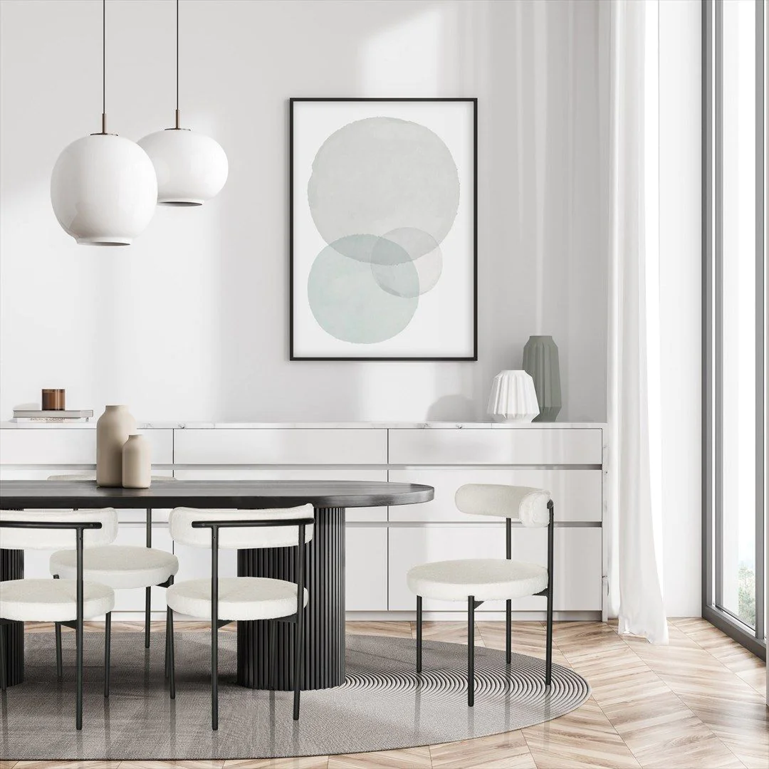 Living Stuhl Dining Stuhl TEDIO Stoff Bouclé weiß - HJH-719243