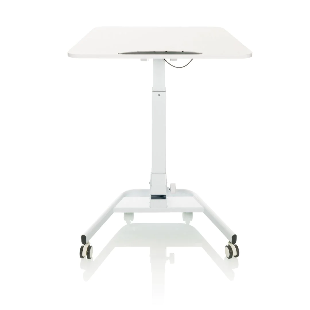Sitz-/Stehtisch Arbeitstisch STAND VM-SU II mit Rollen, klappbar weiß - HJH-802120