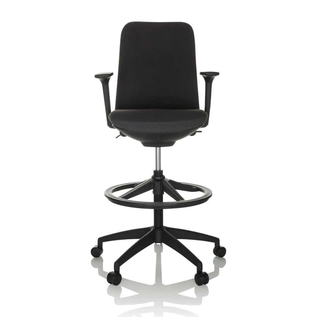 Arbeitsstuhl Counterstuhl NESTORA WORK Stoff schwarz - HJH-760021