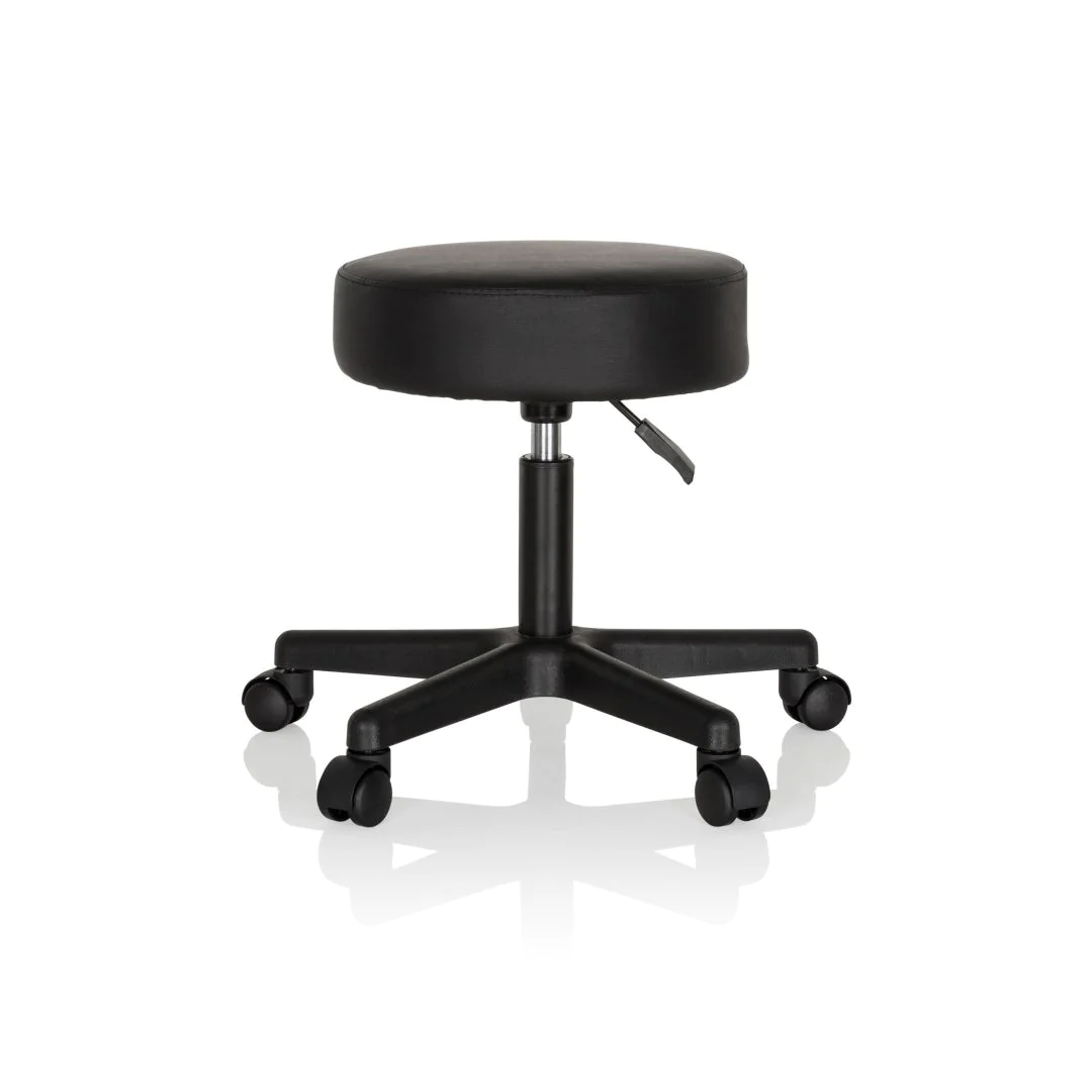 Hocker Drehhocker Arbeitsstuhl OPERATOR I Kunstleder schwarz - HJH-670926