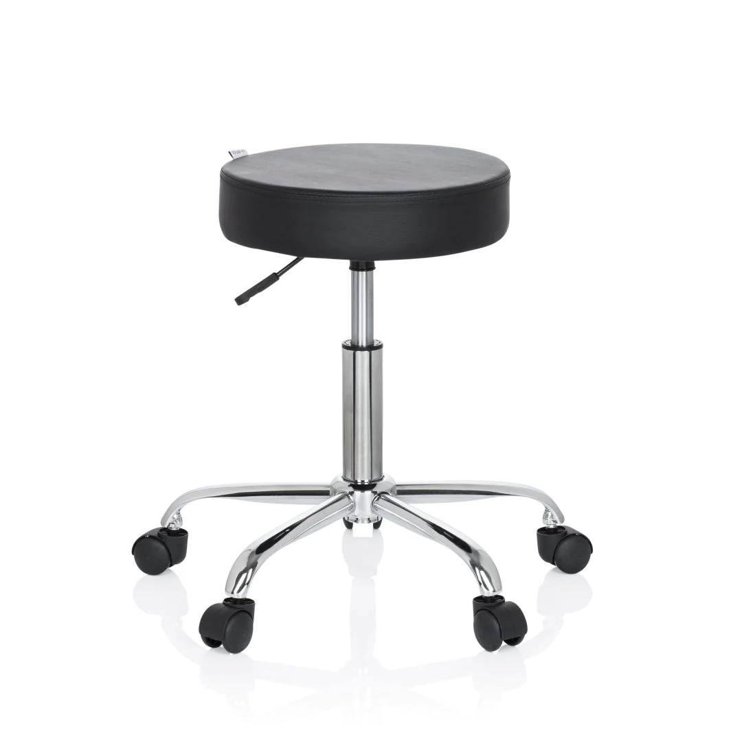 Hocker Drehhocker Arbeitsstuhl OPERATOR II Kunstleder Chrom - HJH-OPERATOR-II