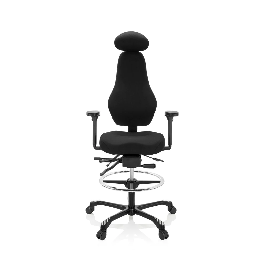Arbeitsstuhl Counterstuhl RESISTIO WORK Stoff schwarz - HJH-608993