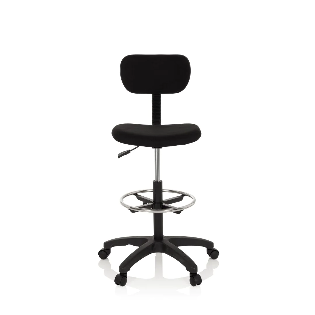 Arbeitsstuhl Arbeitshocker TOP WORK 05 Stoff schwarz - HJH-671004