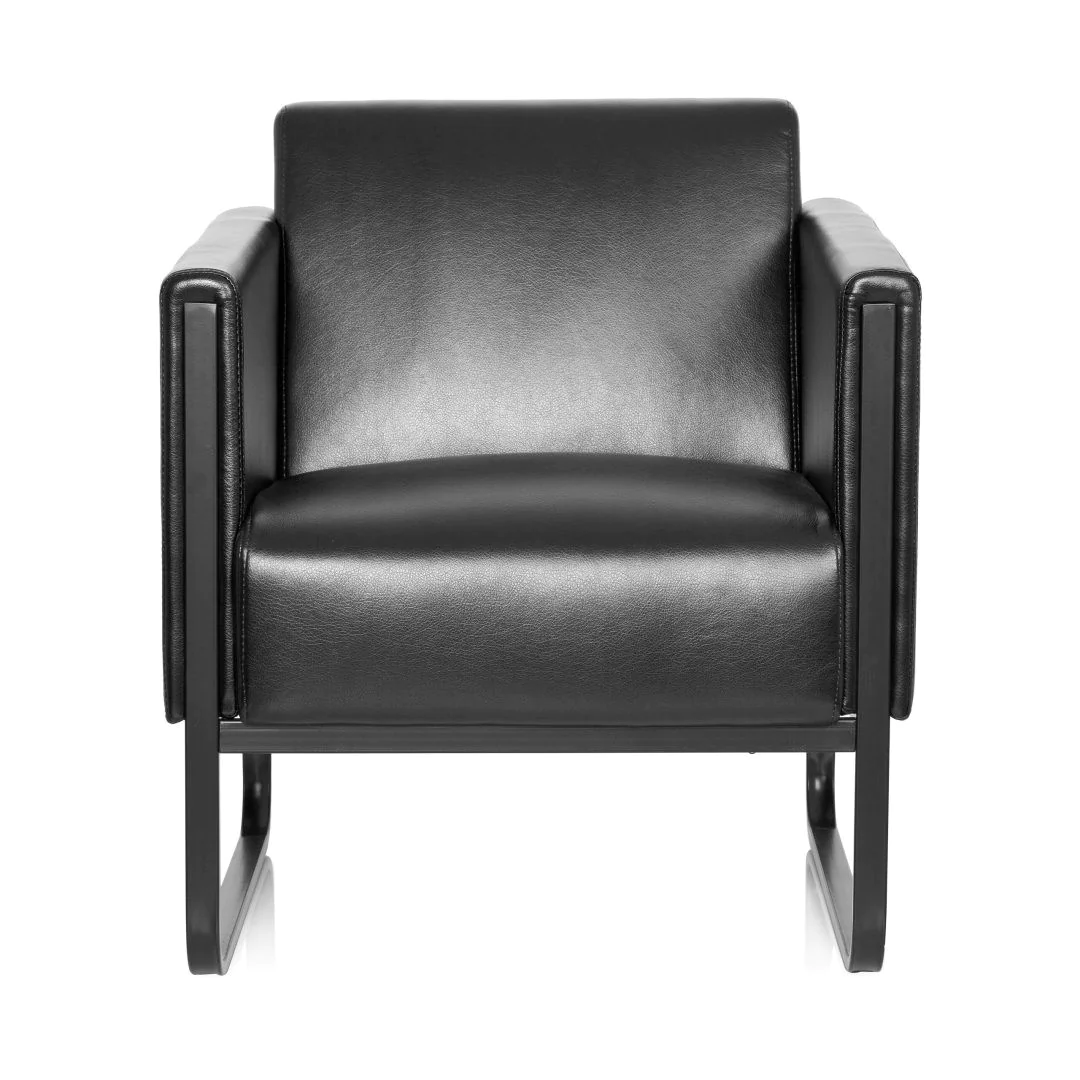 Loungesessel BALI BLACK Gestell schwarz Kunstleder glatt 1-Sitzer schwarz - HJH-713307