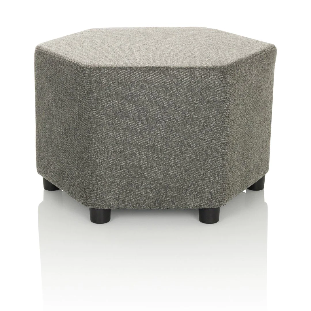 Lounge Hocker Pouf BAREO Stoff grau - HJH-719236